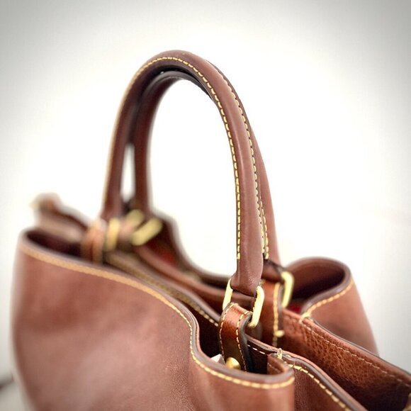 Dooney & Bourke Chestnut Florentine Leather Barlow Satchel Crossbody Handbag - Picture 10 of 16